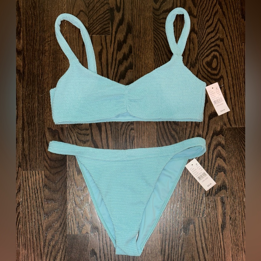 Pacsun Light Blue Textured Bikini Set NWT